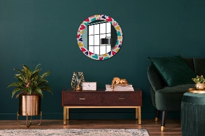 Round mirror decor Colorful hearts