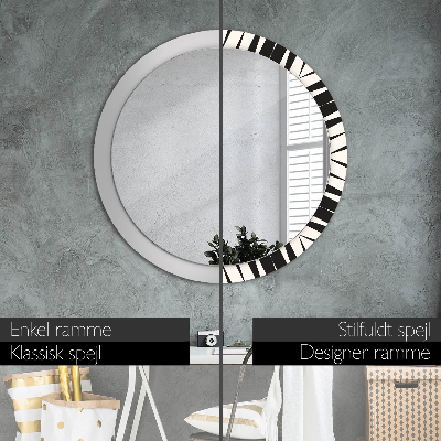 Round mirror decor Abstract geometric composition