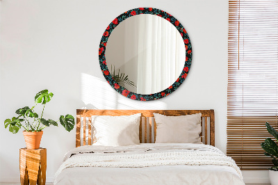 Round mirror print Red poppy