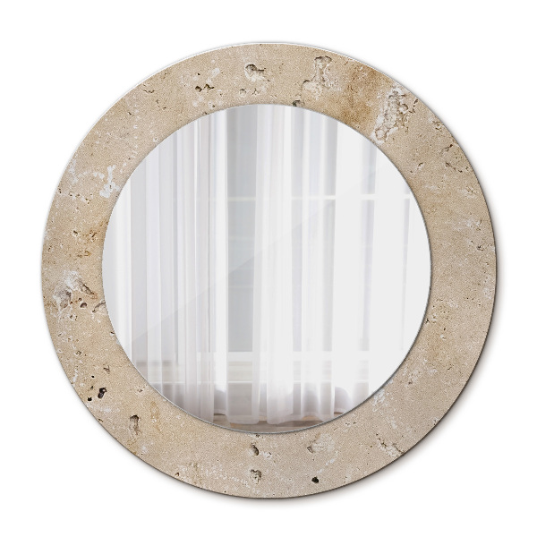 Round mirror print Natural stone