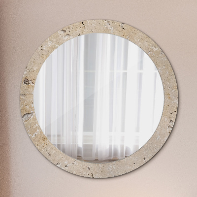 Round mirror print Natural stone