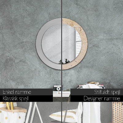 Round mirror print Natural stone