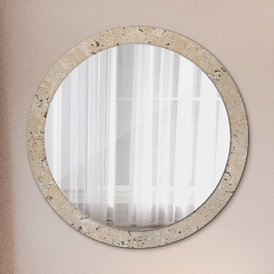 Round mirror print Natural stone