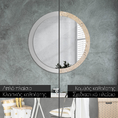 Round mirror print Natural stone