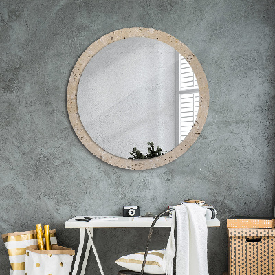 Round mirror print Natural stone