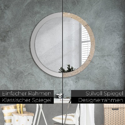 Round mirror print Natural stone