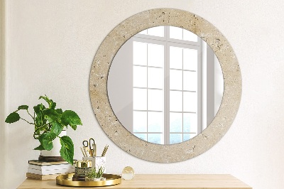 Round mirror print Natural stone