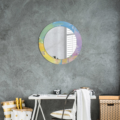 Round decorative wall mirror Oil paint texture