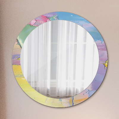 Round decorative wall mirror Oil paint texture