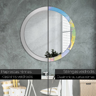 Round decorative wall mirror Oil paint texture