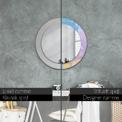 Round decorative wall mirror Oil paint texture