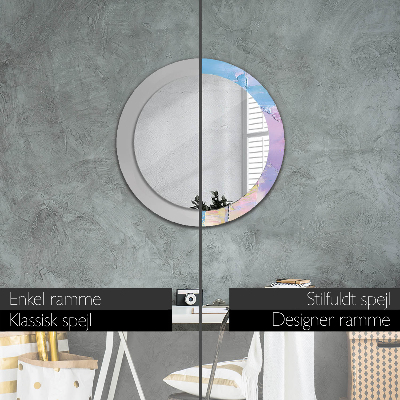 Round decorative wall mirror Oil paint texture