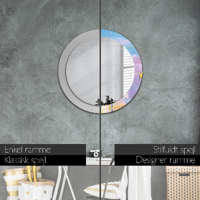 Round decorative wall mirror Oil paint texture