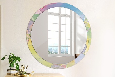 Round decorative wall mirror Oil paint texture