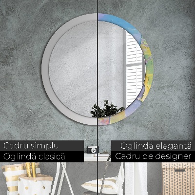 Round decorative wall mirror Oil paint texture