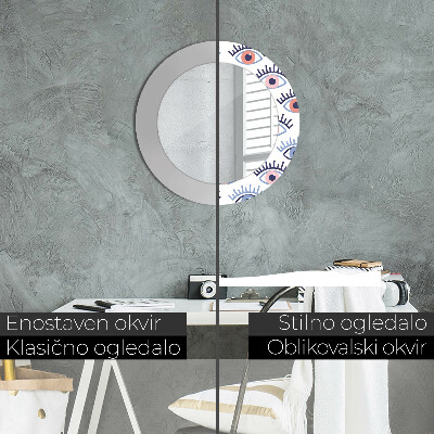 Round decorative wall mirror Modern eyes style