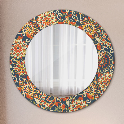 Round decorative wall mirror Vintage floral illustration