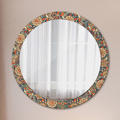 Round decorative wall mirror Vintage floral illustration