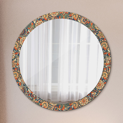 Round decorative wall mirror Vintage floral illustration