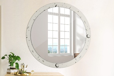 Round decorative wall mirror Doodle floral plants