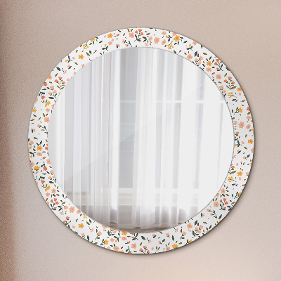 Round decorative wall mirror Small cute flowers