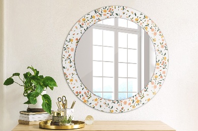 Round decorative wall mirror Small cute flowers