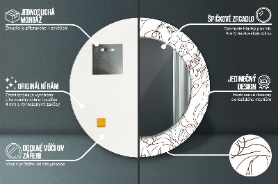 Round mirror print Linear art