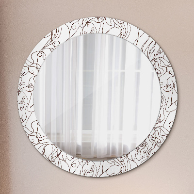 Round mirror print Linear art