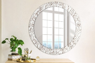 Round mirror print Linear art