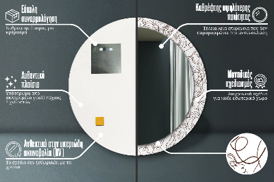 Round mirror print Linear art