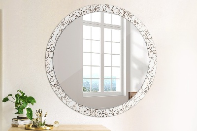 Round mirror print Linear art