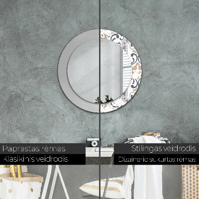 Round mirror decor Retro tiles