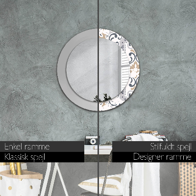 Round mirror decor Retro tiles