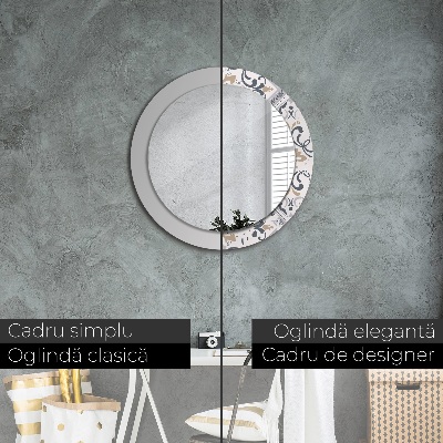 Round mirror decor Retro tiles