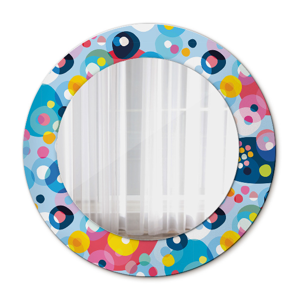 Round decorative wall mirror Colorful ciercles