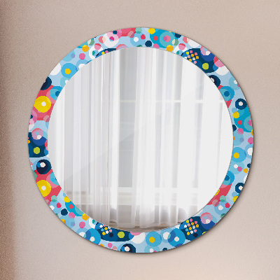 Round decorative wall mirror Colorful ciercles