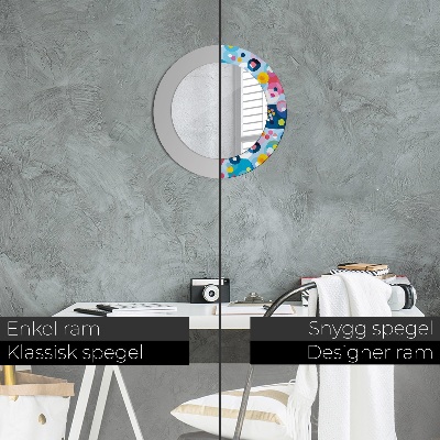 Round decorative wall mirror Colorful ciercles