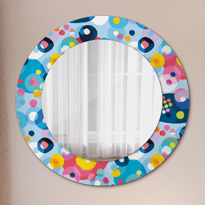 Round decorative wall mirror Colorful ciercles