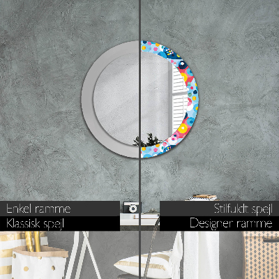 Round decorative wall mirror Colorful ciercles