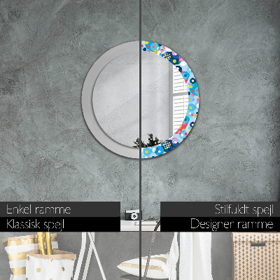 Round decorative wall mirror Colorful ciercles