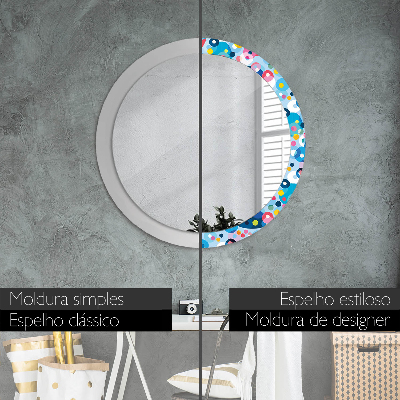 Round decorative wall mirror Colorful ciercles