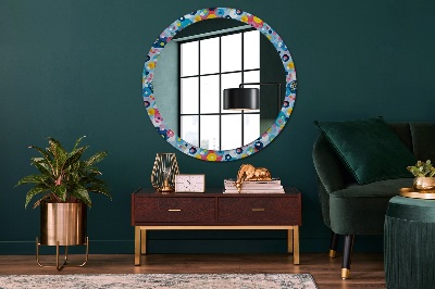 Round decorative wall mirror Colorful ciercles