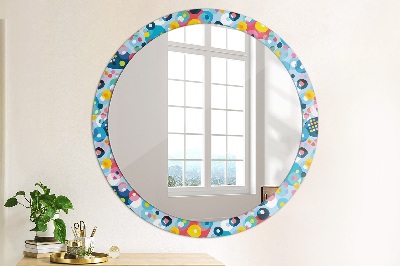 Round decorative wall mirror Colorful ciercles