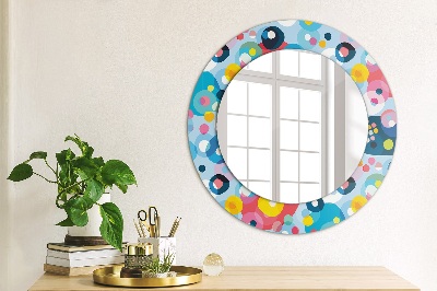 Round decorative wall mirror Colorful ciercles