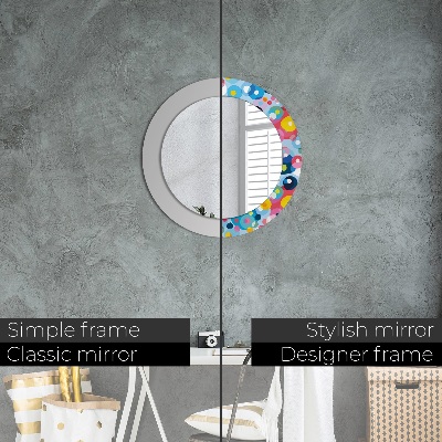 Round decorative wall mirror Colorful ciercles