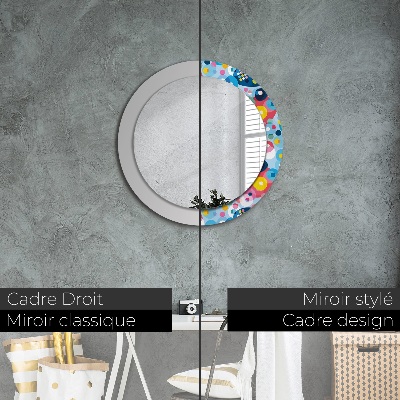 Round decorative wall mirror Colorful ciercles