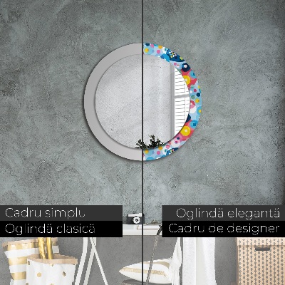 Round decorative wall mirror Colorful ciercles