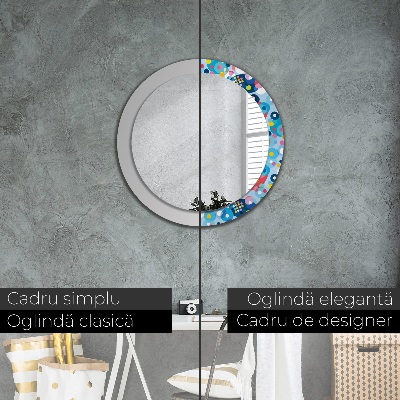 Round decorative wall mirror Colorful ciercles