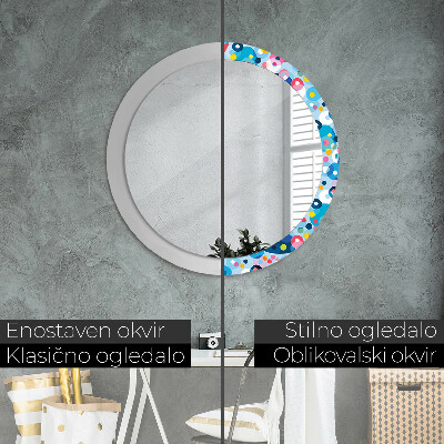 Round decorative wall mirror Colorful ciercles