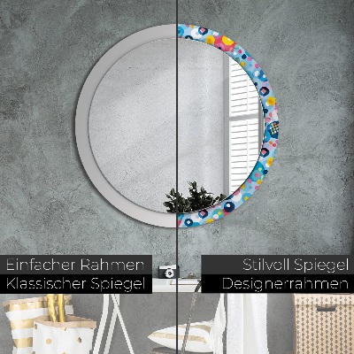 Round decorative wall mirror Colorful ciercles